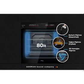 Resim Tommatech TAF6001BS 80 LT Ankastre Elektrikli Fırın Siyah 