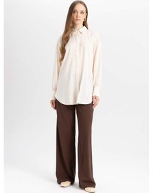 Resim DeFacto Wide Leg Geniş Paça Esnek Belli Bağcıklı Basic Düz Palazzo Pantolon C5628AX24AUBN540 