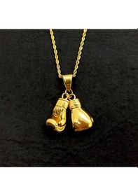 Resim Vog Xuping Vip Altın Çift Çelik Boks Eldiveni Sevgiliye,babaya,eşe,arkadaşa Hediye Kolye Zincir Sarı 