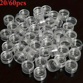 Resim 20/60 adet Şeffaf Krem Kavanoz, Mini Kozmetik Numune Şişeleri, Tırnak Sanatı için Şeffaf Kaplar - Seyahat Aksesuarları, Plastik Malzeme, Burgulu Kapak, Taşınabilir & Dayanıklı, Makyaj ve Cilt Bakım Ürünleri için İdeal, Tırnak Sanatı Malzemeleri | Şık Tasarım | Du 