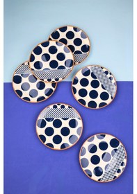 Resim Tabak Evi Porselen Spotty Pasta Tabağı 19,50cm Sp2 6 Kişilik 6 Parça Çok Renkli 