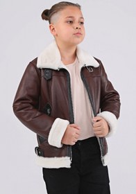 Resim CE-YIL DERİ ÜRÜNLERİ Hakiki Deri Kürk Çocuk Mont 