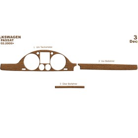 Resim Marscockpitdesign Volkswagen Passat Gösterge Paneli 2005-2010 3 Parça Konsol-Torpido Kaplama 