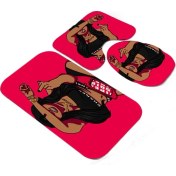 Resim 4-Piece Setsexy Amerikan Kadın Duş Perdesi Ev Dekor Duş Perdesi Seti Tuvalet Kapağı Banyo Perdeleri (180 * 180 Cm) (Yurt Dışından) 