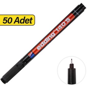 Resim Edding 140S Permanent Asetat Kalemi S Uç 50 Adet - Siyah (5 Kutu) 