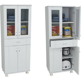 Resim Lake Mutfak Banyo Boy Dolabı Pleksi Cam Kapaklı 