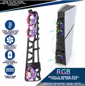 Resim WOTOBE TP5-3538S PS5 Slim Disk PS5 Slim Dijital Uyumlu Hız Ayarlı RGB Arka Soğutucu Fan 