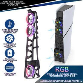 Resim WOTOBE TP5-3538S PS5 Slim Disk PS5 Slim Dijital Uyumlu Hız Ayarlı RGB Arka Soğutucu Fan 