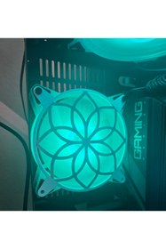 Resim Gonulella Sakura 120x120 Mm Beyaz Çerçeveli Oyun Pc Aksesuarı, Masaüstü Bilgisayar Fan Kapağı 