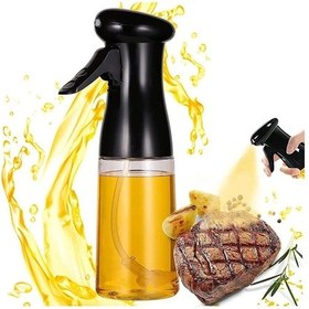 Resim 2 Adet Püskürtme Cam Yağdanlık - Airfryer Sprey Cam Yağlık 2 Adet Siyah Şeffaf 