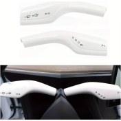 Resim Gateesat Tesla Model 3 Y Direkt Uyumlu Gloss Beyaz 3d Doku Vites Ve Direksiyon Kılıfı Beyaz 