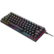 Resim Geeksen 63 Tuşlu Kablolu Type-c Rgb Arka Işıkli Mavi Eksenli Oyun Mekanik Klavye - Çift Renk Enjeksiyonlu Anahtar Kapağı Ve Katlanabilir Ayak 