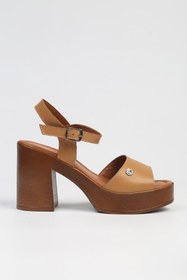 Resim Pierre Cardin ® | PC-7229 - 3807 Taba-Kadın Dolgu Topuk Ayakkabı 