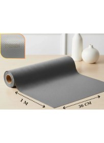 Resim ALMITAL 36CM X 1 Metre - Açık Gri Suni Deri, Nokta Desenli, Çekmece Içi Kaydırmaz Halı , Çekmece Halısı, raf örtüsü 