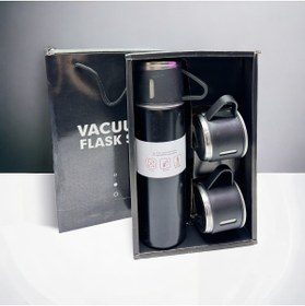 Resim OMZ SEYEHAT ÇELİK TERMOS 3 BARDAKLI VAKUMLU VE YALITIMLI 450-550 ml Çelik Yeşil 