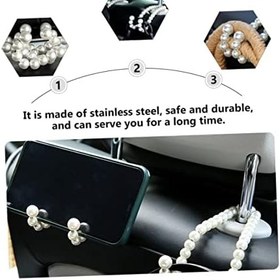 Resim GALPADA Araba Askı 1 Çift Kancalı Paslanmaz Çelik Koltuk Depolama Rafı Araba Başlıklığı Askı 