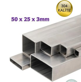 Resim Paslanmaz Çelik Profil 304 Kalite 50x25x3mm Satine Yüzeyli 