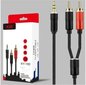 Resim Kın KY-180 3.5 To 2rca Standart Ses Kablo 1m 