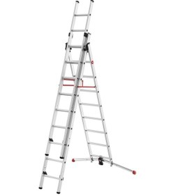 Resim Hailo S100 Profilot 2x9 +1x8 Basamaklı Alüminyum Merdiven 