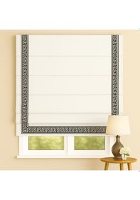 Resim Katlamalı Fon Perde Beyaz Keten Grek Bordür Detaylı Beyaz 