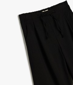 Resim Koton Geniş Paça Pantolon Beli Lastikli Siyah 5wkg40026aw Siyah 