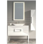 Resim Omente 100Cm Banyo Dolabı-Beyaz(Boy Dolap Dahil ) 