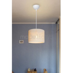 Resim Tekno Trust E27 Nora Sarkıt 22lik Beyaz Hasır Desen Salon-Oturma-Çocuk-Yemek-Yatak Odası--Antre-Mutfak 22 X 60 