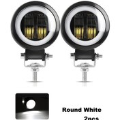 Resim LuPu Otomatik 2 Adet 10V-80V Yuvarlak Melek Gözü LED Işık Taşınabilir Spot Motosiklet, Off-Road Kamyon, Araba ve Tekne Çalışma Lambası 