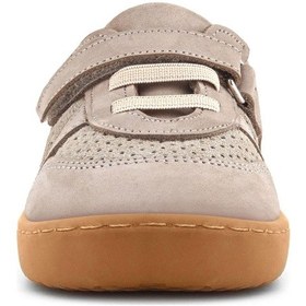 Resim Rakerplus Bob Hakiki Deri Bej Barefoot Cırtlı Lastikli Bebek Sneaker Ayakkabı 