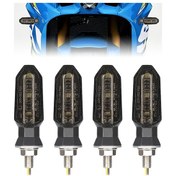 Resim Motosiklet Led Dönüş Sinyal Işıkları 12 V Mini Yanıp Sönen Lamba Honda Cbr500r 4x Smoke Shell 1 ADET 