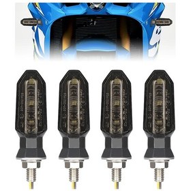 Resim Motosiklet Led Dönüş Sinyal Işıkları 12 V Mini Yanıp Sönen Lamba Honda Cbr500r 4x Smoke Shell 1 ADET 