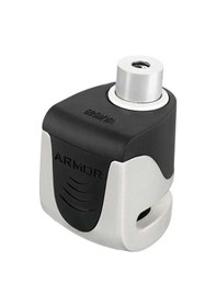 Resim Armor 605 Mva 5.5 Mm Şarjlı Alarmlı Disk Kilidi Vespa Uyumlu Gümüş 