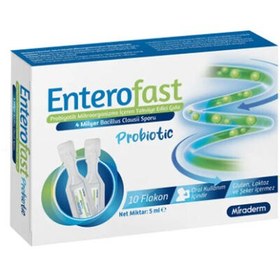 Resim Miraderm Enterofast Probiyotik Mikroorganizma Takviye Edici Gıda 10 Flakon 