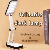 Resim Katlanabilir Göz Koruyuculu LED Masa Lambası, Çift Güç Kaynağı (Pil/USB), Ayarlanabilir Parlaklık, Beyaz, Öğrenciler, Yurt Odaları ve Yanı Başında Okuma için İdeal, Ev Ofisi İçin Masa Lambaları 