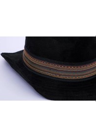 Resim Twingold İsme Özel Süet Kovboy Fötr Şapka - Ab01007 - Siyah Siyah 