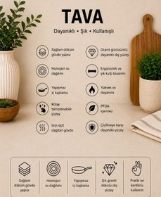 Resim Valeria 28 Cm Granit Ezme Tava Gri Yapışmaz 