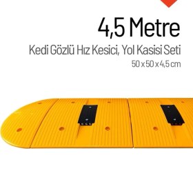 Resim İleri Trafik Kedi Gözlü Plastik Yol Kasisi Kapaklı Set - 4,5 Metre 