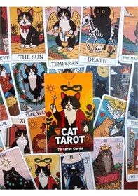 Resim English Tarot 78 Cards İngilizce Tarot Kartı - Cat Tarot 