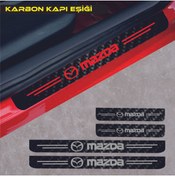 Resim nehay shop Mazda 3 İçin şık tasarım karbon sticker seti Aksesuar Oto Kapı Eşiği özel yeni sticker Karbon 4 Adet 