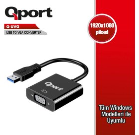 Resim Qport Q-Uvg 16CM Usb-Vga Çevirici 