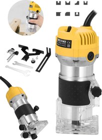 Resim STEİNER Germany Technology 3000 Watt 6 Kademe Devir Ayarlı Formika Traşlama Freze Makinesi 6 Mm Pens 