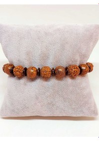 Resim Hindistan Cevizi, Rudraksha & Venge Unisex 10mm Ahşap Tasarım Bileklik 39670 Çok Renkli 