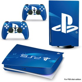 Resim Genel Markalar Modern Mavi Ps Logo Playstation 5 Standart Disk Edition Sticker Kaplama Seti 