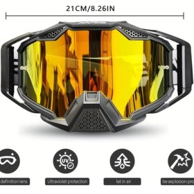 Resim Willowhaven Kırmızı Unisex Motorcu Gözlüğü Motosiklet Kaskı 