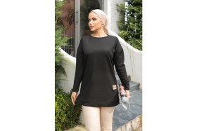 Resim Starseven Yeni Stil Siyah Arma Detaylı Tunik 10020 