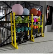 Resim Sağlık Topu Pişates Topu Yoga Roller Kettlebell Ağırlık Plakası Bar Standı 