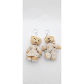 Resim Be Beauty 2 Adet (1 Çift) Dişi - Erkek Peluş Ayı Maskot Takımı (11 Cm) 