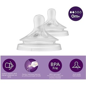 Resim Philips Avent Natural Response 2'li Biberon Emziği 2 Numara +0 Ay PAV-SCY96202 