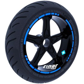 Resim Moto GP Stili Azur Mavi Jant Şeridi Sticker Çınar Extreme 