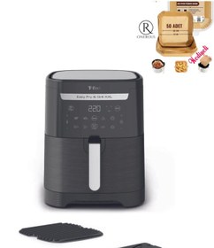 Resim TEFAL Izgara ve Fritöz XXL Yağsız Airfryer, 6,5 Litre Kapasite EY8018 Easy Fry +Pişirme Kağıdı 